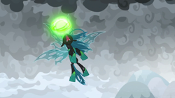 Size: 1920x1080 | Tagged: safe, screencap, queen chrysalis, changeling, changeling queen, g4, the ending of the end, charging, female, magic, nose in the air, solo, ultimate chrysalis