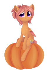 Size: 753x1167 | Tagged: safe, artist:dusthiel, oc, oc only, pegasus, pony, female, mare, pumpkin, simple background, sitting, solo, transparent background
