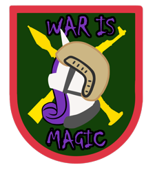 Size: 1118x1242 | Tagged: safe, artist:colourwave, rarity, g4, airsoft, airsoft patch, helmet, logo, military, patch, simple background, sticker, transparent background