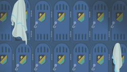 Size: 1280x720 | Tagged: safe, screencap, g4, top bolt, background, liminal space, lockers, wonderbolts academy (place)