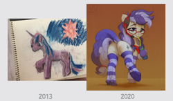 Size: 2000x1168 | Tagged: safe, artist:airfly-pony, twilight sparkle, oc, oc:cinnabyte, pony, mlp fim's tenth anniversary, g4, butt, clothes, featureless crotch, plot, socks, striped socks, traditional art