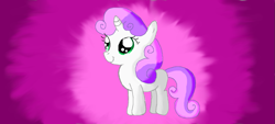 Size: 1051x475 | Tagged: safe, artist:maverickmam, sweetie belle, pony, unicorn, g4, abstract background, cute, diasweetes, female, filly, solo