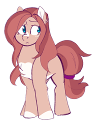 Size: 1024x1365 | Tagged: safe, artist:maikatystar, oc, oc only, oc:peachy pie, earth pony, pony, blank flank, female, mare, offspring, pale belly, parent:big macintosh, parent:marble pie, parents:marblemac, simple background, solo, transparent background