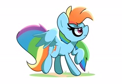 Size: 2813x1945 | Tagged: safe, artist:kindakismet, rainbow dash, pegasus, pony, g4, female, mare, profile, simple background, solo, spread wings, white background, wings