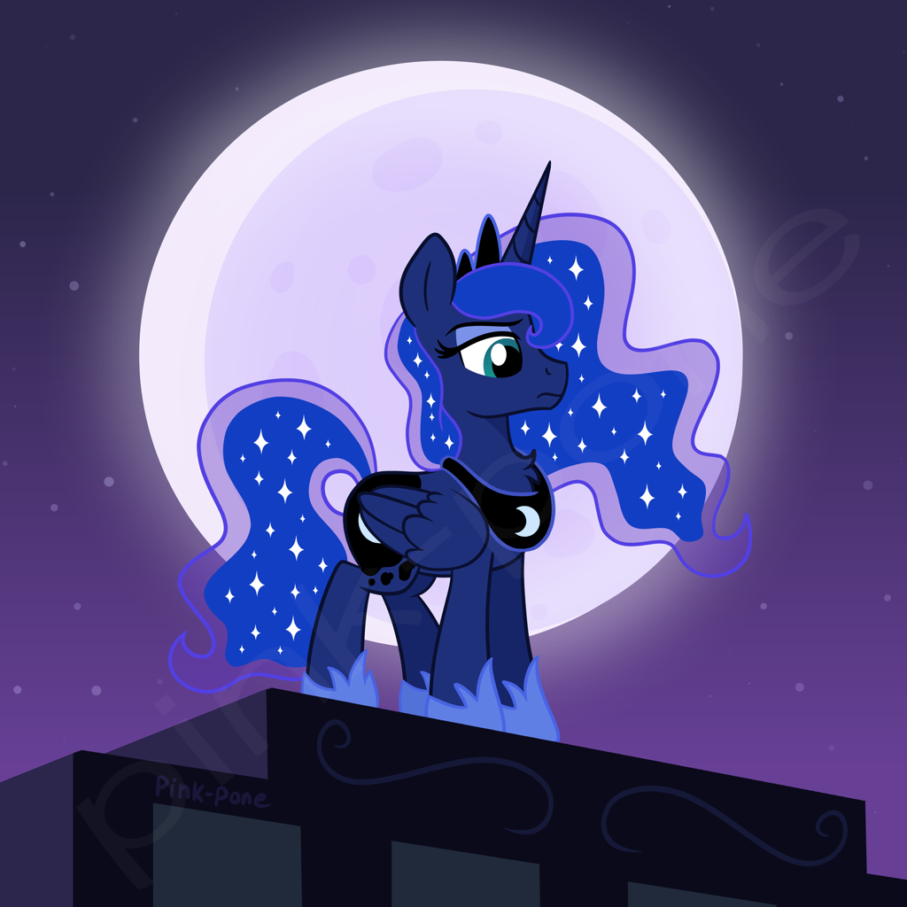 Safe Artist Pink Pone Princess Luna Alicorn Pony Ethereal Mane Female Lidded