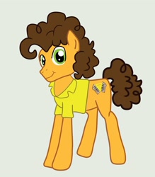 Size: 3500x4000 | Tagged: safe, artist:jadeharmony, cheese sandwich, earth pony, pony, g4, clothes, gray background, male, shirt, simple background, solo, stallion