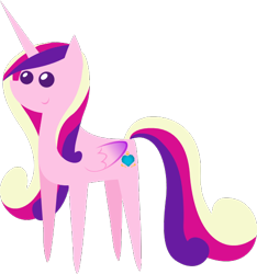 Size: 522x557 | Tagged: safe, artist:zacatron94, edit, editor:slayerbvc, princess cadance, alicorn, pony, g4, accessory-less edit, bare hooves, cropped, female, mare, missing accessory, pointy ponies, simple background, solo, transparent background
