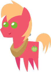Size: 227x318 | Tagged: safe, artist:zacatron94, editor:slayerbvc, big macintosh, earth pony, pony, g4, colt, colt big macintosh, cropped, male, pointy ponies, simple background, solo, transparent background, younger