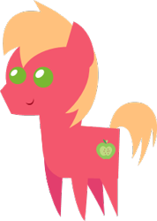 Size: 227x318 | Tagged: safe, artist:zacatron94, edit, editor:slayerbvc, big macintosh, earth pony, pony, g4, accessory-less edit, colt, colt big macintosh, cropped, male, missing accessory, pointy ponies, simple background, solo, transparent background, younger
