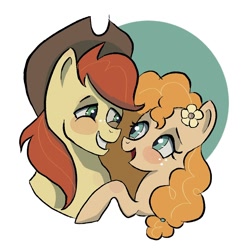 Size: 1200x1200 | Tagged: safe, artist:camaleao, bright mac, pear butter, earth pony, pony, g4, brightabetes, couple, cute, female, male, pearabetes, ship:brightbutter, shipping, simple background, straight, white background