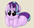 Size: 1011x826 | Tagged: safe, artist:noosa, starlight glimmer, pony, unicorn, g4, beige background, cute, female, glimmerbetes, lying down, mare, simple background, smiling, solo, squishy cheeks