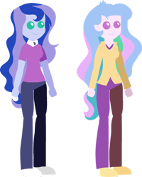Size: 1024x1277 | Tagged: safe, artist:archooves, princess celestia, princess luna, principal celestia, vice principal luna, equestria girls, g4, clothes, female, pointy people, simple background, transparent background