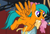 Size: 295x200 | Tagged: safe, screencap, dizzy twister, drizzledrips, orange swirl, pegasus, pony, g4, hearth's warming eve (episode), background pony, female, mare, solo