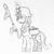 Size: 1806x1794 | Tagged: safe, artist:alexi148, kirin, flamethrower, male, monochrome, sketch, soldier, solo, stallion, weapon