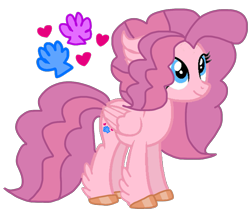 Size: 1275x1080 | Tagged: safe, artist:徐詩珮, oc, oc only, oc:sweet sea (徐詩珮), hybrid, pony, ponygriff, bubbleverse, female, interspecies offspring, magical lesbian spawn, mare, offspring, parent:pinkie pie, parent:princess skystar, parents:skypie, simple background, solo, transparent background