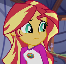Size: 1100x1068 | Tagged: safe, screencap, sunset shimmer, equestria girls, g4, my little pony equestria girls: legend of everfree, camp everfree outfits, cropped, cute, female, shimmerbetes, solo