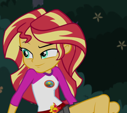 Size: 1038x922 | Tagged: safe, screencap, sunset shimmer, equestria girls, g4, my little pony equestria girls: legend of everfree, camp everfree outfits, cropped, female, solo