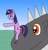 Size: 1280x1320 | Tagged: safe, artist:platinumdrop, twilight sparkle, oc, oc:godzilla, kaiju, pony, unicorn, g4, godzilla, godzilla (series), request, unicorn twilight