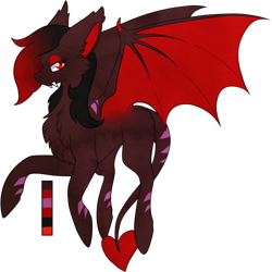 Size: 712x711 | Tagged: safe, artist:velnyx, oc, oc only, oc:scarlet daydream, bat pony, pony, augmented tail, female, mare, simple background, solo, transparent background