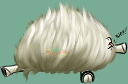 Size: 469x307 | Tagged: safe, artist:irli_and_stripes, artist:irlianafearless, artist:project76, earth pony, pony, :p, cute, fast, fluffy, frog (hoof), fur, simple background, solo, tongue out, underhoof