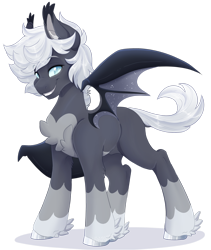 Size: 1920x2270 | Tagged: safe, artist:pvrii, oc, oc only, oc:silver lining, bat pony, pony, male, simple background, solo, stallion, transparent background