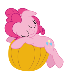 Size: 1024x1024 | Tagged: safe, artist:dashyoshi, pinkie pie, earth pony, pony, g4, eyes closed, female, halloween, holiday, mare, pumpkin, simple background, solo, transparent background, vector