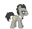 Size: 106x96 | Tagged: safe, artist:jitterbugjive, doctor whooves, time turner, earth pony, pony, ask discorded whooves, g4, animated, bags under eyes, bowtie, butter, desktop ponies, discord whooves, discorded, food, male, pixel art, simple background, solo, sprite, stallion, that pony sure does love butter, this will end in weight gain, transparent background