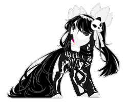 Size: 2256x1928 | Tagged: safe, artist:teepew, artist:thieeur-nawng, oc, oc only, earth pony, pony, base used, choker, clothes, costume, earth pony oc, open mouth, simple background, skeleton costume, smiling, solo, transparent background
