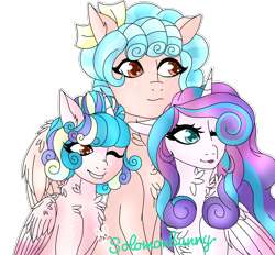 Size: 2000x1852 | Tagged: safe, artist:solomonbunny, cozy glow, princess flurry heart, oc, oc:hollow snowfall, g4, a better ending for cozy, female, lesbian, magical lesbian spawn, offspring, older, older cozy glow, older flurry heart, parent:cozy glow, parent:princess flurry heart, parents:cozyheart, ship:cozyheart, shipping, simple background, transparent background