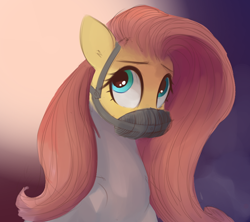 Size: 938x833 | Tagged: safe, artist:some_ponu, fluttershy, pegasus, pony, .mov, shed.mov, g4, bondage, muzzle, pony.mov, solo, straitjacket