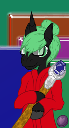 Size: 1080x1980 | Tagged: safe, artist:terminalhash, oc, oc only, oc:terminalhash, pony, unicorn, semi-anthro, arm hooves, clothes, glasses, mage, robe, solo, staff, vector