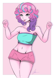Size: 1668x2388 | Tagged: safe, artist:jennobasilicum, princess flurry heart, equestria girls, g4, :p, adorasexy, alternate hairstyle, animated, belly button, breasts, busty princess flurry heart, clothes, cute, dancing, equestria girls-ified, female, flurrybetes, frame by frame, gif, older, older flurry heart, sexy, shorts, solo, stupid sexy princess flurry heart, tongue out, tube top