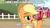 Size: 889x500 | Tagged: safe, edit, edited screencap, screencap, applejack, earth pony, pony, g4, the last problem, apple, barn, caption, farm, female, fence, food, happy, hoof hold, image macro, meme, open mouth, solo, text, that pony sure does love apples
