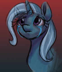 Size: 773x905 | Tagged: safe, artist:elisdoominika, derpibooru exclusive, trixie, pony, unicorn, g4, crying, depressed, sad, solo, the sad and depressive trixie