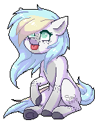 Size: 145x183 | Tagged: safe, artist:silentwolf-oficial, oc, oc only, earth pony, pony, :p, colored hooves, earth pony oc, pixel art, raised hoof, signature, simple background, solo, tongue out, transparent background