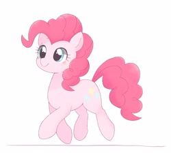 Size: 2582x2310 | Tagged: dead source, safe, artist:ginmaruxx, pinkie pie, earth pony, pony, g4, cute, diapinkes, female, high res, mare, ponk, simple background, smiling, solo, trotting, white background
