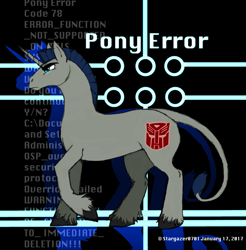 Size: 1936x1968 | Tagged: safe, artist:stargazerseven, classical unicorn, pony, unicorn, cloven hooves, horn, leonine tail, male, optimus prime, ponified, solo, stallion, transformers, unshorn fetlocks