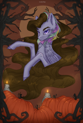 Size: 1351x2000 | Tagged: safe, artist:lovely-pony, oc, oc only, pegasus, pony, candle, pumpkin, solo