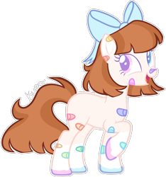 Size: 2226x2382 | Tagged: safe, artist:kurosawakuro, oc, oc only, earth pony, pony, bandaid, bandaid on nose, base used, bow, female, hair bow, high res, mare, simple background, solo, transparent background