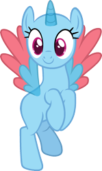 Size: 984x1656 | Tagged: safe, artist:pegasski, oc, oc only, alicorn, pony, g4, top bolt, alicorn oc, bald, base, eyelashes, female, horn, mare, rearing, simple background, smiling, solo, transparent background, two toned wings, wings