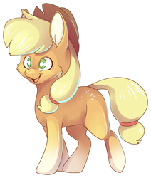 Size: 2681x3162 | Tagged: safe, artist:cutepencilcase, applejack, earth pony, pony, g4, cheek fluff, coat markings, cute, female, high res, jackabetes, mare, missing cutie mark, open mouth, simple background, socks (coat markings), solo, transparent background