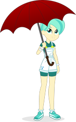 Size: 1458x2342 | Tagged: safe, artist:punzil504, tennis match, equestria girls, g4, clothes, female, simple background, solo, transparent background, umbrella