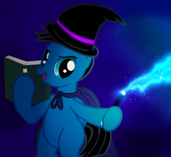 Size: 7200x6600 | Tagged: safe, artist:agkandphotomaker2000, oc, oc:pony video maker, pegasus, pony, bipedal, book, cape, clothes, hat, magic, show accurate, simple background, spell, spellbook, wand, wizard hat