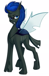 Size: 1327x2048 | Tagged: safe, artist:chibadeer, oc, oc only, changeling, blue changeling, changeling oc, solo