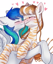 Size: 1707x2048 | Tagged: safe, artist:chibadeer, oc, oc only, pegasus, pony, blushing, hug