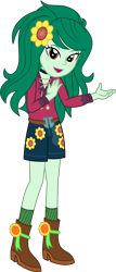 Size: 1702x3973 | Tagged: safe, artist:sketchmcreations, wallflower blush, equestria girls, equestria girls series, g4, let it rain, spoiler:eqg series (season 2), clothes, commission, female, flower, flower in hair, looking at you, music festival outfit, open mouth, simple background, smiling, socks, solo, transparent background, vector