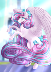 Size: 2480x3508 | Tagged: safe, artist:nuumia, princess flurry heart, pony, g4, bow, hair bow, high res, older, older flurry heart, solo