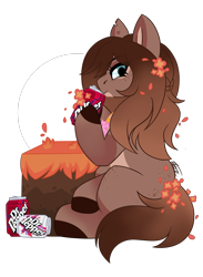 Size: 2196x2994 | Tagged: safe, artist:inspiredpixels, oc, oc only, oc:kloh, earth pony, pony, dr pepper, female, high res, mare, simple background, solo, transparent background