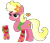 Size: 466x401 | Tagged: safe, artist:acuteexposure, artist:painterede, artist:selenaede, artist:strawberry-spritz, oc, oc only, oc:floral fragrance (ice1517), earth pony, pony, icey-verse, base used, clothes, female, flower, flower in hair, magical lesbian spawn, mare, offspring, parent:carrot top, parent:roseluck, parents:carrotluck, raised hoof, scarf, simple background, solo, tattoo, transparent background