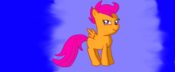 Size: 1051x435 | Tagged: safe, artist:maverickmam, scootaloo, pegasus, pony, g4, abstract background, female, filly, solo
